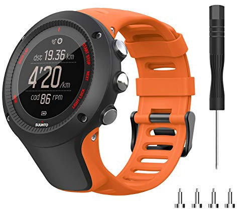 Songsier Strap Compatible with Suunto Ambit 3/1/2/2S/2R/3 Sport/3 Run/3 Peak Soft TPU Replacement Strap Watch Band