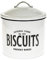 General Store Retro White Metal Airtight Biscuit Cookie Storage Tin Box Canister