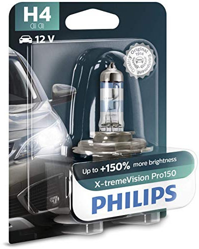 Philips X-tremeVision Pro150 H4 Scheinwerferlampe +150%, Einzelblister, 553330, Single blister