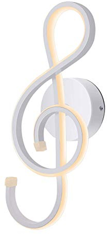 KAWELL 22W Kreative Moderne LED Wandleuchte Innen wandlampe LED Licht Aluminium Musiksymbol Kunstdekoration für Schlafzimmer Wohnzimmer Lounge Café Korridor Treppen, 3000K Weiß