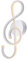 KAWELL 22W Kreative Moderne LED Wandleuchte Innen wandlampe LED Licht Aluminium Musiksymbol Kunstdekoration für Schlafzimmer Wohnzimmer Lounge Café Korridor Treppen, 3000K Weiß