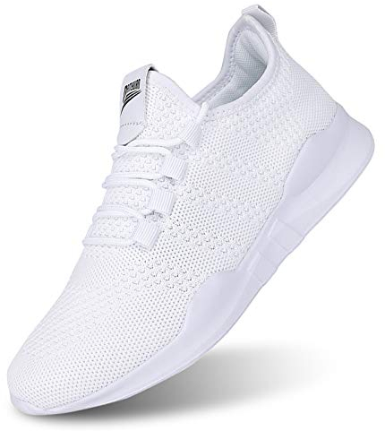 Laufschuhe Herren Turnschuhe Joggingschuhe Leichtgewichts Sneaker Tennisschuhe Fitness Trainingsschuhe Atmungsaktiv Sportschuhe Walking Schuhe Weiß 41