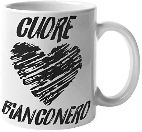 CHEMAGLIETTE! Tazza Stampata Divertente Idea Regalo Mug Tifosi Juventini Con Stampa Cuore Bianconero