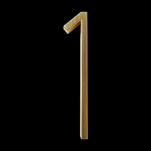YZDKJ 125mm Golden Floating Modern House Number Satin Brass Door Home Address Numbers For House Digital Outdoor Sign Plates 5 In. #0-9 (Color : 1, Size : 125mm)
