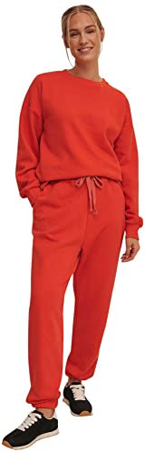 NA-KD Pantalones de chándal Bordados Deportivos, Rojo Picante, XS para Mujer