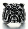 Bulldog Ring für Männer, Vintage Gothic Pitbull Bull Hund Mops Hundekopf Biker Ring, Wikinger Tierringe Schmuck Pet Lovers Geschenke (21.4)