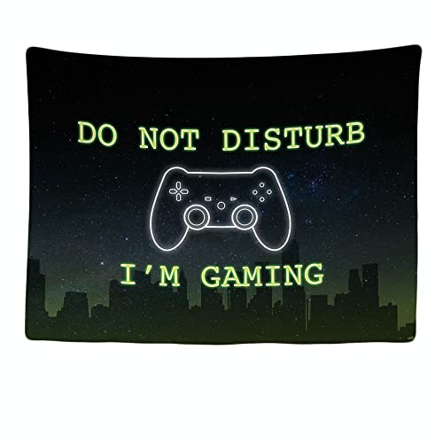 Ulticool - Wandteppich Tapestry Dekoration Wohnung - Do not disturb I am gaming - 200 x 150 cm groß - Wandtuch Wandbehänge - Accessoires für Schlafzimmer Wohnzimmer Kinderzimmer