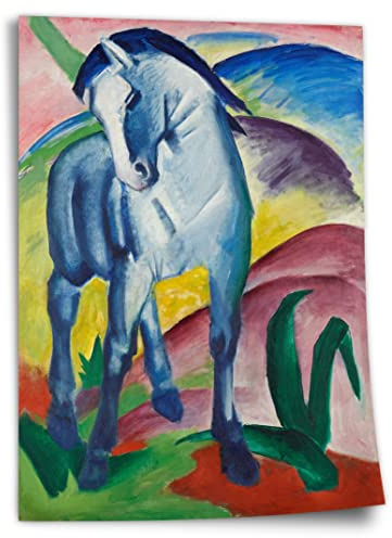 Printistico Poster Franz Marc - Blaues Pferd (1911) Kunstdruck ohne Rahmen, Wandbild - A4, A3, A2, A1, A0, XXL - Wohnzimmer, Schlafzimmer, Küche, Deko