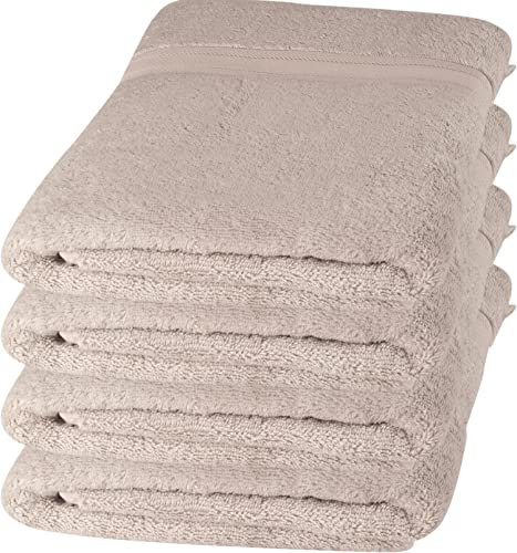 gigando Bambus Luxus Badetuch und Duschtuch (70 x 140 cm) aus Bambus-Viskose und Baumwolle, unvergleichlich weich und sanft auf der Haut, saugstark und schnell trocknend, 4 Stück, hellgrau