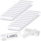 Hedume 100 Pcs Plastic Label Holder with 100 Pcs Label Inserts, 7.6 x 2.5cm Clear Plastic Shelf Label Holder, Shelf Sign and Ticket Holder, Clips On to Shelves 5/8 to 3/4 (0.6 to 0.75cm) Thick