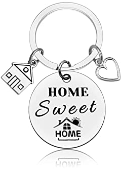 LUOKIFUR 2023 nueva casa llavero nueva casa regalo de inauguración miembro de la familia llavero Realtor llavero en movimiento regalos de vecinos (silver)