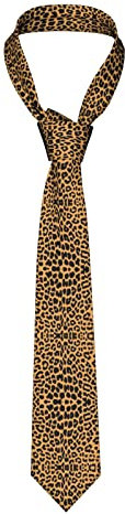ASEELO Herren-Krawatte, Leopardenmuster, Polyester, ideal für Hochzeit, Bräutigam, Trauzeugen, Geschenke, Leoparden-Print, Einheitsgröße