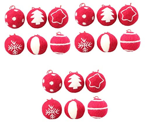 NOLITOY 18 STK Weihnachtskugel Ornament Dekoration Weihnachtliche Wollknäuel Weihnachtsbaum Hängende Kugel Glitzernde Weihnachtskugel Kleine Weihnachtskugeln Anzeige Weihnachten