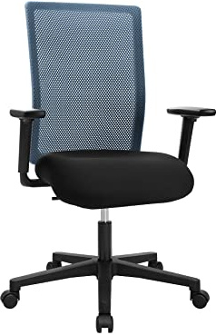 Topstar Free Point N inkl. Armlehne TW1 schwarz/schwarz - Netz petrol | Made in Germany | Ergonomisch | Drehstuhl, Schreibtischstuhl | höhenverstellbar | Geprüfte Sicherheit nach GS-Intertek