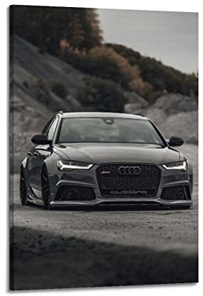HALOUB Sportauto-Poster für Audi RS6 Supercar JDM Auto Dekorative Malerei Leinwand Wand & Kunstbild Druck Familie Schlafzimmer Dekor 40 x 60 cm