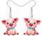 LONYOO Acryl Rosa Schwein Ohrringe baumeln niedlich Schwein Schmuck für Mädchen Frauen Schwein Geschenke (Rosa 425)