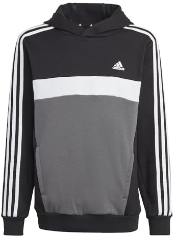 adidas Unisex Kids Tiberio 3-Stripes Colorblock Fleece Kids Hooded Sweat