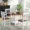 COSTWAY 5-Piece Mid-Century Modern Extendable Dining Table Set with 2-Tier Storage Shelf and High Backrest Chairs