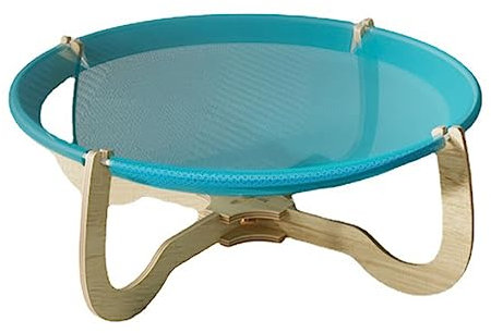 BradOc Cat Bed Fluffy Cat Hammock - Raised Cat Cushion Fluffy Cat Basket - Cat Bed Heating Breathable Hammock Bed for Indoor & Outdoor,Blue