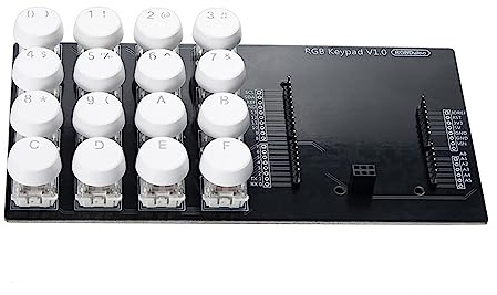 Christol RGBDuino Boards RGBDuino RGB Keypad V1.0 4x4 keypad DC5V with RGB Backlight White Round Keycaps for Duino Boards