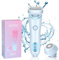 Divanity Skin Glow Pro Rasierer,2 in 1 Intimrasierer für Frauen,Elektrisch Rasierer mit IPX7 Wasserdicht,Schmerzlos Epilierer,Kabelloser UBS Nass/Trocken Epilierer für Gesicht Bikini Beine Arme (Blau)