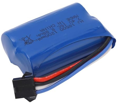 Alomejor Batterie au Lithium de Voiture RC 1200mAh 7.4V SM 4P, Remplacement de Batterie pour Voitures sur Chenilles RC
