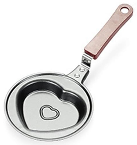 YIKANGHENG Mini-Bratpfanne, 4,8 Zoll, Herzform, Eisenei und Omelettpfanne mit Antihaftbeschichtung für Küche und Outdoor von Spiegeleiern, Kuchen und Brot (Herz)