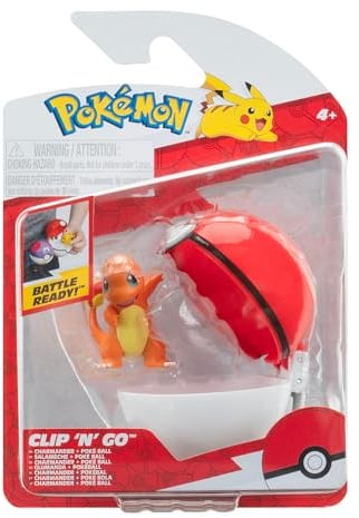Pokémon PKW3635 - Clip'n'Go Poké Ball - Glumanda & Pokéball, offizieller Pokéball mit 5 cm Figur
