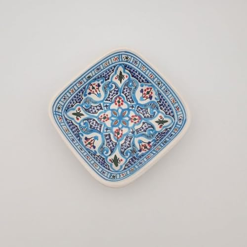Plat carré Marocain Turquoise - L 16.5 cm