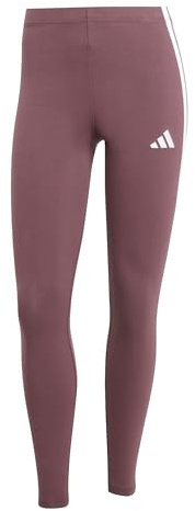 adidas Damen Essentials 3-Stripes Cotton Leggings, Aurora Ruby/White, L