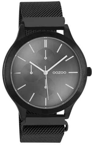 Oozoo Unisex Armbanduhr Timepieces Analog Metall schwarz UOC10690 Analoguhr