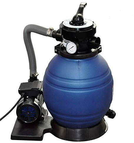 Ailgely Impianto di filtraggio a sabbia con pompa, 400 W, 11.000 l/h, filtro a sabbia, piscina, set di filtri per piscina con prefiltro per piscina