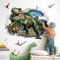 wondever Wandtattoo Dinosaurier 3D XXL Wandaufkleber Dino Groß Wandsticker Wanddeko für Kinderzimmer Jungen Schlafzimmer Spielzimmer