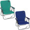 TIENDA EURASIA - Silla Playa Plegable | Pack 2 Sillas Playa | Ligera y Resistente | con Asa de Transporte | Color Azul y Turquesa | Medidas 54x54x25/63 cm | Peso Máximo 110 Kg