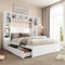 MQLAE Kinderbett Doppelbett 140x200, Funktionsbett Stauraumbett mit Mehreren Ablagefach&Schrank&4 Schubladen, Bettgestell mit Lattenrost, Jugendbett, Familienbett, Holzbett, Massivholz, Bett Weiß
