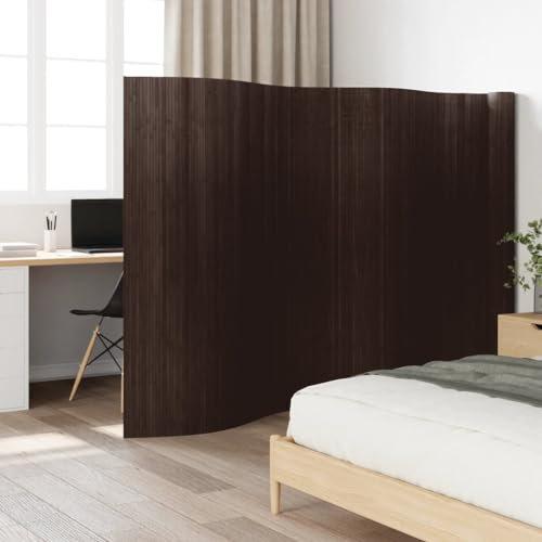 qohoio Paravent Dunkelbraun 165x800 cm Paravent Outdoor Paravent Balkon Room Divider Raumteiler Trennwand Bambus