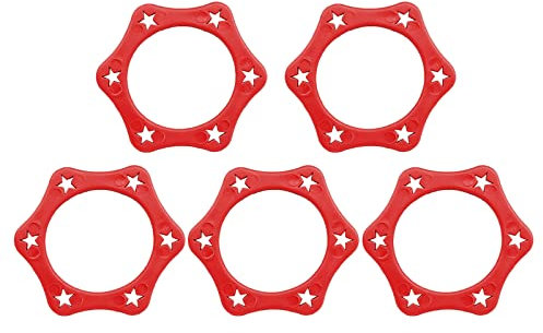 TENCOCO 5 Pieces Device for Handheld Microphones Fits Standard Size Wireless Microphone Red