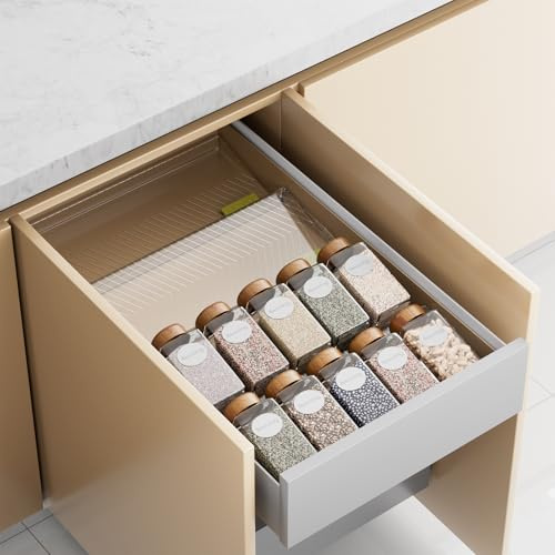PanPanPal Spice Rack for Drawer, 1 Tier 4 Pack, Clear