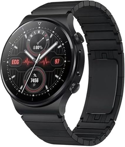 VZEXJIU 22mm Cinturino in Metallo per Huawei Watch 5 Pro/GT 5 46mm/GT 4/GT 4 Pro 46mm/GT 3 Pro Watch 5 4 3 2 Pro Cinturini per Samsung Galaxy Watch 3 45mm/Watch 46mm/Gear S3,Nero