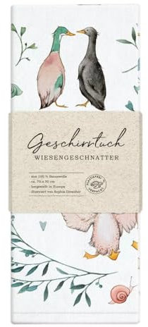 Grätz Verlag GmbH Geschirrtuch 100% Baumwolle, Geschenkidee, Küchen Accessoire, Motiv, Geschenk, Küche, Kochen, Grillen (Ente)
