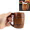 Tnfeeon Großer Hölzerner Bierkrug mit Griff, Bester Holz-Trinkbecher, Holzkrug, Bierglas, Steinbecher, Fassbecher für Männer und Frauen, Kaffeetasse, Mann, Einzigartiger Wikinger-Becher