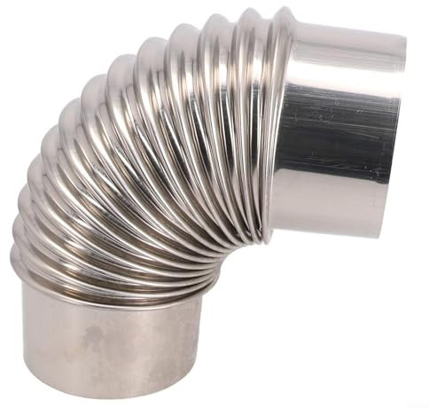 Tubo de codo de 90°, tubo de chimenea de codo inoxidable, tubo de horno flexible, 50 mm, 60 mm, 70 mm, 80 mm, 90 mm, 100 mm, tubo de combustión resistente al calor para estufas (90 mm)
