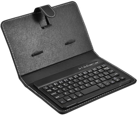 Quystetes Mini Tastiera Wireless Bluetooth con in Pelle PU per Smartphone Tablet 4,5 Pollici - 6,8 Pollici Ricaricabile Durevole Facile da Usare