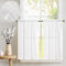 Vangao Lot de 2 rideaux brise-bise en lin blanc avec cordon de serrage pour porte de balcon, caravane, style maison de campagne, ferme, courts, semi-transparents, 65 x 90 cm (l x H)