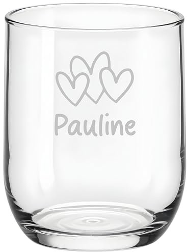 KDO MAGIC - Verre Personnalisé Gravé avec Prénom - Verre à eau Personnalisable - Idée Cadeau Original pour homme, femme, enfant - Anniversaire, Fête, Occasions Spéciales (Modèle Coeur)