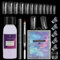 GZMAYUEN Slip Solution - Juego de 120 moldes para uñas, 30 ml, 5 unidades, clip para uñas, copa de cristal, cepillo de doble extremo, lima de uñas para herramientas de poligel