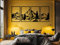 VAILLA Berge Wanddeko, Wandbild aus Holz, Wand deko in Schwarz Gold, 3D Bilder, Wandbilder Home Wall Art Dekoration, Wandaufkleber, Moderne Deko, Bilder für Zuhause Schlafzimmer, Wohnzimmer (Berge 18)