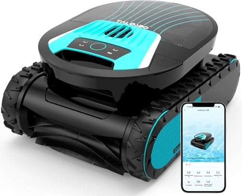 TALOSBO Pleco Pro Robot de Piscine sans Fil, Robot Piscine Fond et Parois, Autonomie 210 Min, Double Filtration, 3 Moteurs, Contrôle Via App, Aspirateur pour piscines Jusqu’à 200㎡