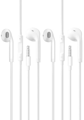 2 Pack Earphones Wired Headphones In Ear Wired Earbuds with Microphone Noise Isolating Headset remote sound control Compatible With Phone Samsung Huawei Android Smartphones Tablets Laptops