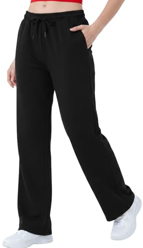 Smith & Solo Jogginghose Damen - Baumwolle Sporthose Lang, Traininghose Laufhosen Bequeme Jogger, Sweatpants Weites Bein mit elastischem Bund Yogahose